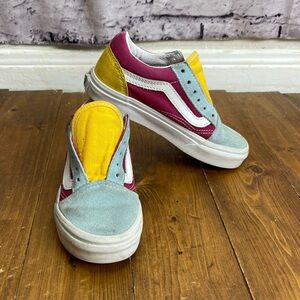 Vans little kids size 12 color block old Skool blue yellow and maroon